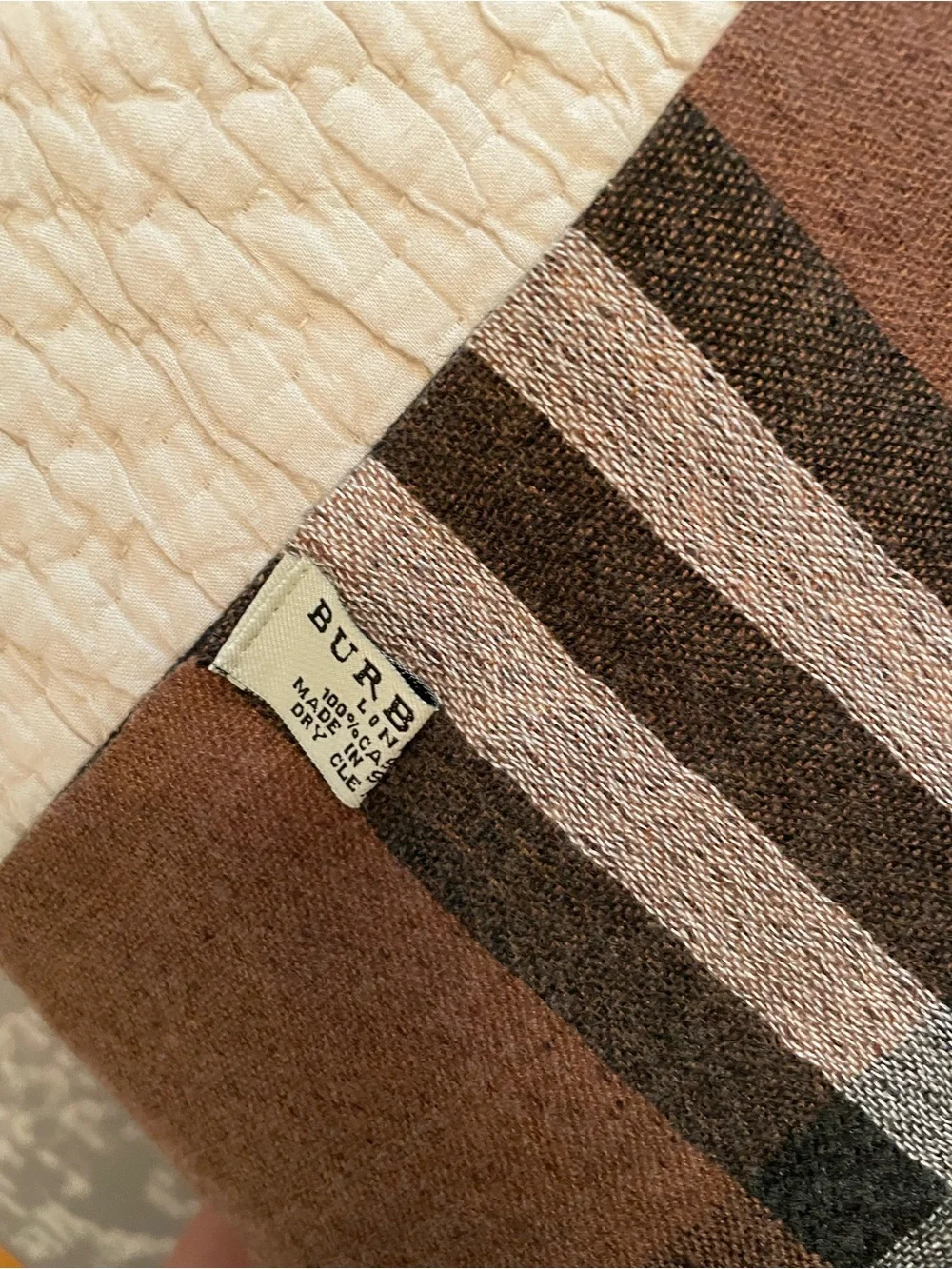 Burberry Black and Cream Logo Jacquard Throw Scarf
